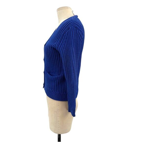 3.1 Phillip Lim Cardigan‎ Sweater Cotton Ribbed Knit Buttons Blue Size XS - Picture 6 of 14